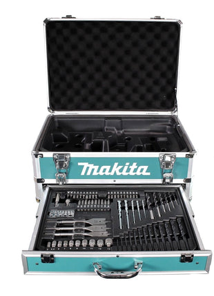 Makita HP 457 DWX4 Perceuse à percussion sans fil 42 Nm Série G 18 V + 1x Batterie 1,5 Ah + Chargeur + Coffret de mèches, 70pcs. + Coffret