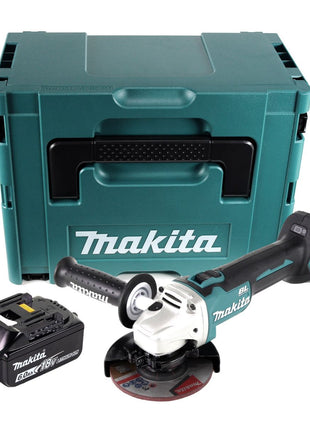 Amoladora angular a batería Makita DGA 504 G1J 18 V 125 mm sin escobillas + 1x batería 6,0 Ah + Makpac - sin cargador