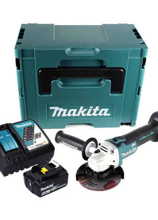 Makita DGA 504 RG1J Akku Winkelschleifer 18 V 125 mm Brushless + 1x Akku 6,0 Ah + Ladegerät + Makpac