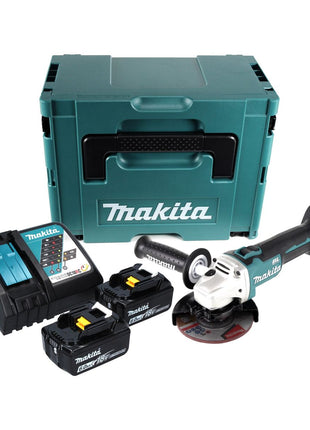 Makita DGA 504 RGJ Meuleuse d'angle sur batterie 18 V 125 mm sans balais + 2x batteries 6,0 Ah + chargeur + Makpac