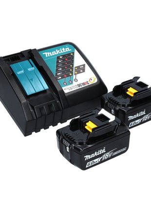 Makita DGA 504 RGJ Meuleuse d'angle sur batterie 18 V 125 mm sans balais + 2x batteries 6,0 Ah + chargeur + Makpac