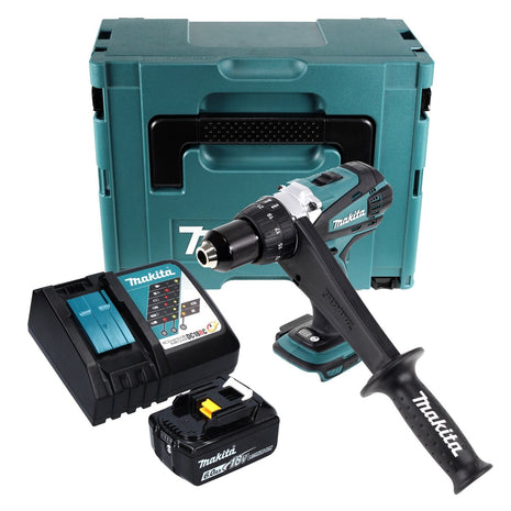 Makita DDF 458 RG1J Perceuse-visseuse 18 V, 91Nm+ 1x Batterie 6,0 Ah + Chargeur + Coffret Makpac