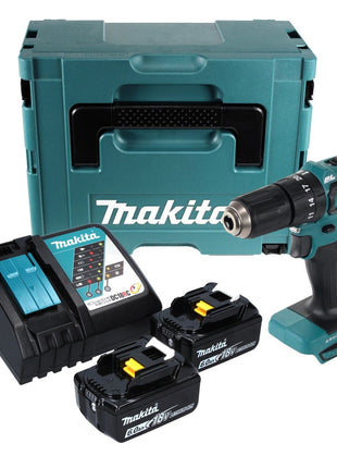 Makita DHP 483 RGJ Akku Schlagbohrschrauber 18 V 40 Nm + 2x Akku 6,0 Ah + Ladegerät + Makpac