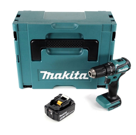 Makita DHP 483 T1J Trapano avvitatore a percussione nero a batteria 18V / 40Nm  + 1x Batteria 5,0 Ah + Valigetta Makpac - senza caricabatterie