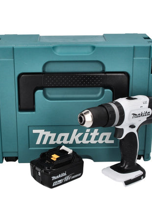 Makita DHP 453 T1J W Akku Schlagbohrschrauber Weiß 18 V 42 Nm + 1x Akku 5,0 Ah + Makpac - ohne Ladegerät