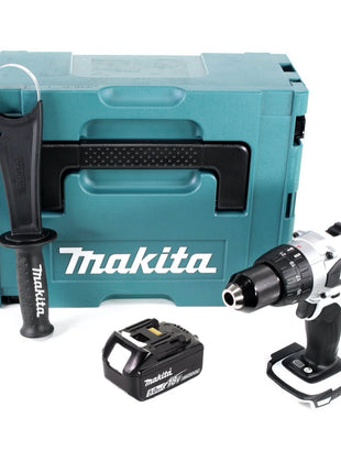 Makita DDF 458 T1J W Akku Bohrschrauber 18 V 91 Nm weiß + 1x Akku 5,0 Ah + Makpac - ohne Ladegerät