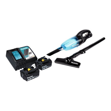 Makita DCL 180 RM B Aspirapolvere a batteria nero 18V + 2x Batterie 4,0 Ah + Caricabatterie