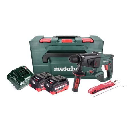 Metabo KHA 18 LTX Akku Kombihammer 18 V 2,2 J SDS Plus + 2x Akku 8,0 Ah + Ladegerät + metaBOX