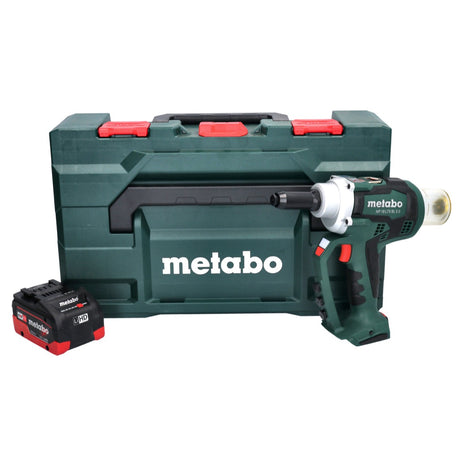 Metabo NP 18 LTX BL 5.0 pistolet à riveter aveugle sur batterie 18 V 10 kN sans balais + 1x batterie 5,5 Ah + métaBOX - sans chargeur