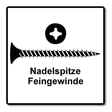 SPAX GIX-A Schnellbauschrauben 3,9 x 35 mm 5000 Stk ( 5x 1091170390356 ) Feingewinde Vollgewinde Trompetenkopf Kreuzschlitz H2 Nadelspitze Phosphatiert