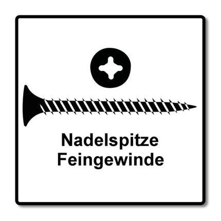 SPAX GIX-A Schnellbauschrauben 3,9 x 25 mm 2000 Stk ( 2x 1091170390256 ) Vollgewinde Trompetenkopf Kreuzschlitz H2 Nadelspitze Phosphatiert