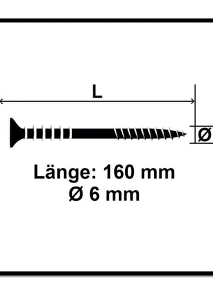 SPAX Justierschraube 6,0 x 160 mm 500 Stk ( 5x 161010601605 ) Justiergewinde mit Halterillen Flachkopf T-STAR Plus 4Cut WIROX