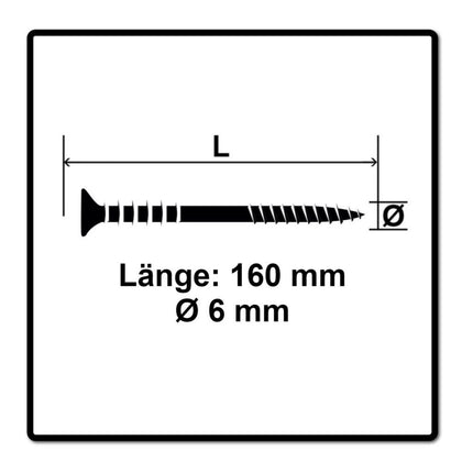 SPAX Justierschraube 6,0 x 160 mm 500 Stk ( 5x 161010601605 ) Justiergewinde mit Halterillen Flachkopf T-STAR Plus 4Cut WIROX