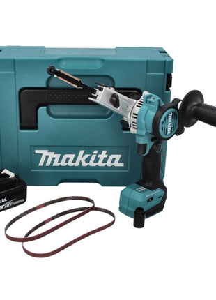 Makita DBS 180 G1J Akku Bandfeile 18 V 9 x 533 mm Brushless + 1x Akku 6,0 Ah + Makpac - ohne Ladegerät