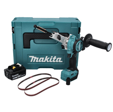 Makita DBS 180 G1J akumulatorowy pilnik taśmowy 18 V 9 x 533 mm bezszczotkowy + 1x akumulator 6,0 Ah + Makpac - bez ładowarki