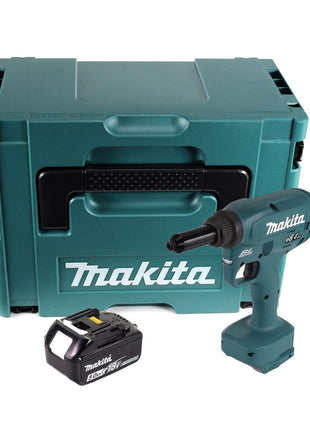 Makita DRV 250 T1J outil de pose de rivets aveugles sur batterie 18 V 20 kN sans balais + 1x batterie 5,0 Ah + Makpac - sans chargeur