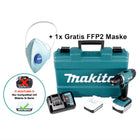 Makita DF 347 DWE Akku Bohrschrauber 14,4 V 30 Nm G-Serie + 2x Akku 1,5 Ah + Ladegerät + 1x FFP2 Maske + Koffer - Toolbrothers