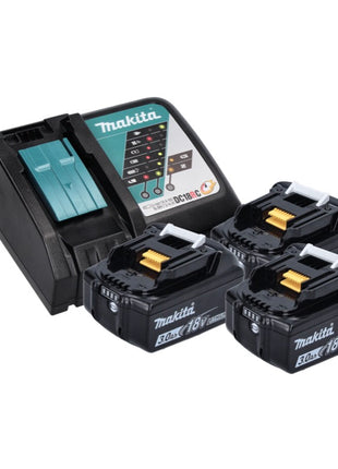 Makita DLX 2131 JX1 Akku Kombo Kit 18 V mit DHP 482 62 Nm + DTD 152 165 Nm + 3x Akku 3,0 Ah + Ladegerät + Makpac