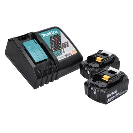 Makita DLX 2131 J Akku Kombo Kit 18 V mit DHP 482 Weiß 62 Nm + DTD 152 165 Nm + 2x Akku 3,0 Ah + Ladegerät + Makpac