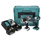 Makita DLX 2131 J Kit combo 18 V DHP 482 blanc 62 Nm + DTD 152 165 Nm + 2x Batteries 3,0 Ah + Chargeur + Makpac