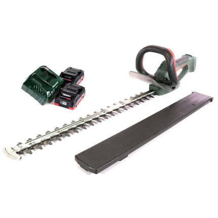 Metabo AHS 18-65 V Akku Heckenschere 18 V 63 cm + 2x Akku 4,0 Ah + Ladegerät
