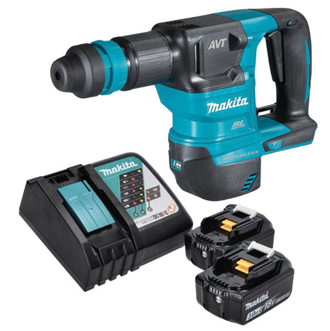 Martillo cincelador a batería Makita DHK 180 RF 18 V 3,1 J SDS Plus Brushless + 2x batería 3,0 Ah + cargador