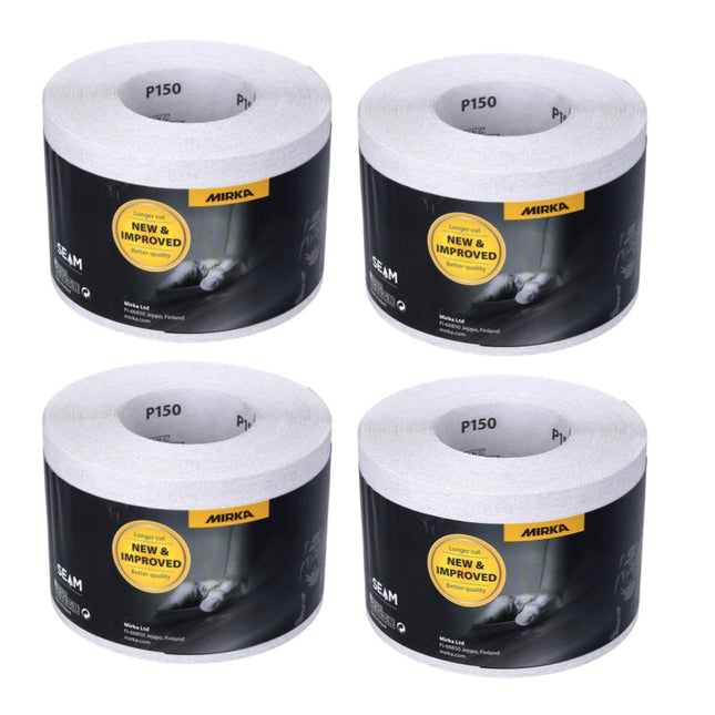 Mirka BASECUT Schleifpapier 115 mm x 50 m P150 4x Schleifrolle ( 4x 2251100115N ) Universal Schleifpapier