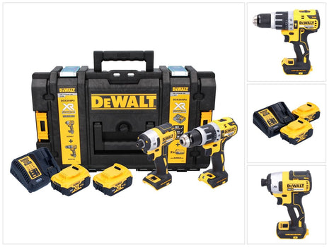 DeWalt DCK 266 P2T Pack Combo sans fil 18V: 1x DCD 796 Perceuse à percussion + 1x DCF 887 Clé à chocs + 2x Batteries 5,0 Ah + Chargeur + TSTAK