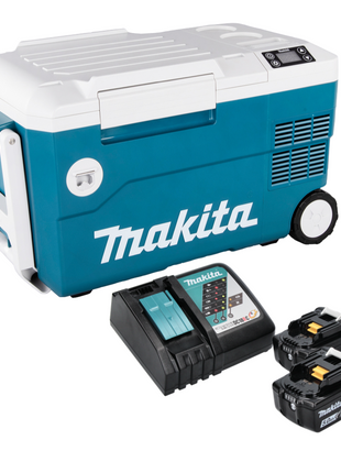 Makita DCW 180 RT Akku Kühl und Wärme Box 36 V ( 2x 18 V ) 20 L + 2x Akku 5,0 Ah + Ladegerät