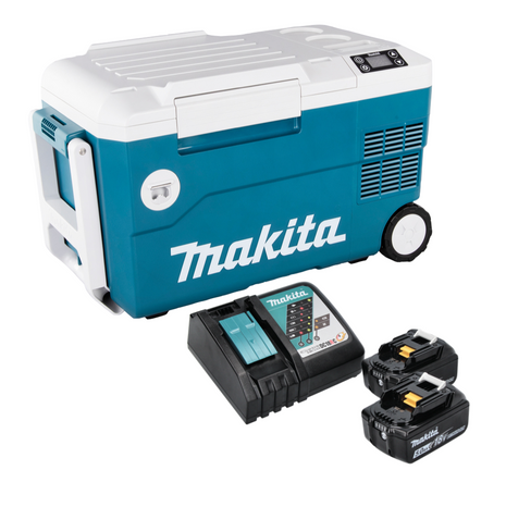 Makita DCW 180 RT Akku Kühl und Wärme Box 36 V ( 2x 18 V ) 20 L + 2x Akku 5,0 Ah + Ladegerät