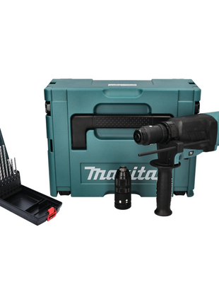 Martillo combinado Makita HR 2630 TJ 800 W 2,4 J SDS Plus + juego de brocas de 7 piezas + portabrocas sin llave + Makpac