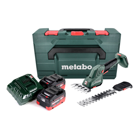 Metabo SGS 18 LTX Q cortacésped y arbustos a batería 18 V + 2x baterías 5,5 Ah + cargador + metaBOX