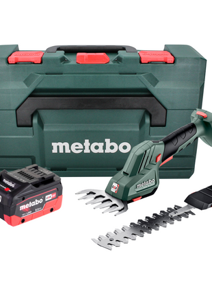 Metabo SGS 18 LTX Q cortacésped y cortasetos a batería 18 V + 1x batería 8,0 Ah + metaBOX - sin cargador