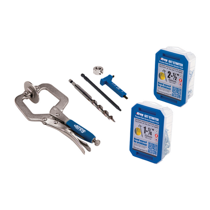 KREG Pocket Hole Jig 520 PRO Taschenloch Bohrschablone + Basis Station + Stufenbohrer + Bit + Schrauben + Zwinge - Toolbrothers