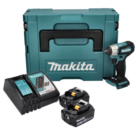 Makita DTW 180 RGJ Atornillador de impacto inalámbrico 18 V 180 Nm 3/8" sin escobillas + 2x batería 6,0 Ah + cargador + Makpac