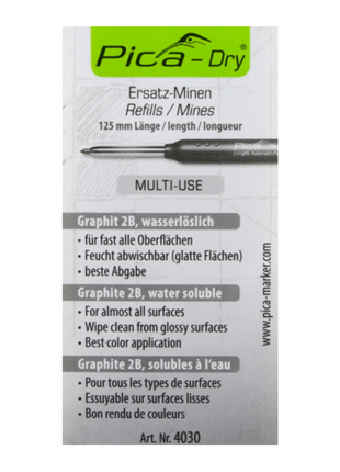 Pica DRY Ersatzminen Graphit Set Wasserlöslich Multi Use 20 tlg. ( 2x 4030 ) - Toolbrothers