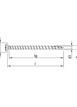 HECO TOPIX plus tornillos profesionales para construcción en madera 8,0 x 80 mm 50 piezas (61245) tornillo para madera totalmente roscado, cabeza con arandela, accionamiento en T, galvanizado azul, A3K