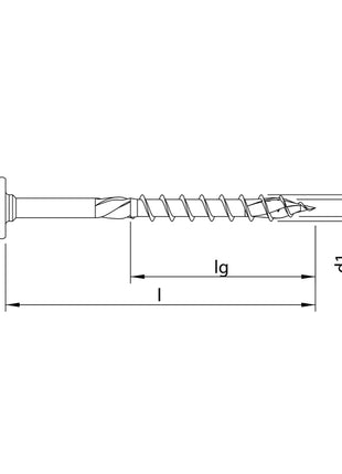 HECO TOPIX plus Vis à bois professionnelle 8,0 x 160 mm, Filetage partiel , Tête ronde large, T-Drive, Galvanisé bleu, A3K, 50pcs. ( 61294 )