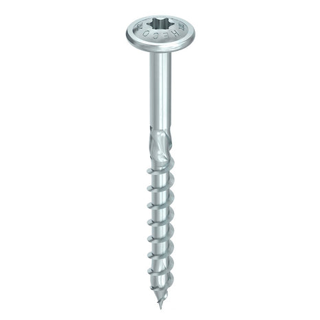 HECO TOPIX plus tornillos profesionales para construcción en madera 8,0 x 160 mm 100 piezas (2x 61294) tornillo para madera de rosca parcial, cabeza con arandela, accionamiento en T, galvanizado azul, A3K