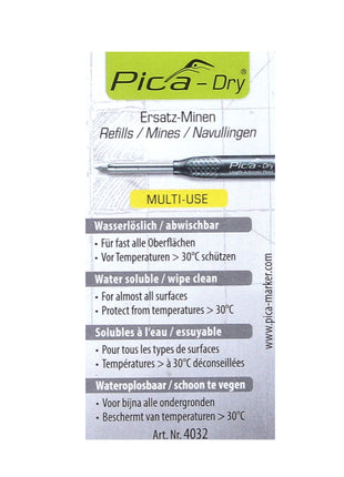 Pica DRY Ersatz Minen Wasserlöslich Gelb 20 Stk. ( 2x 4032 )