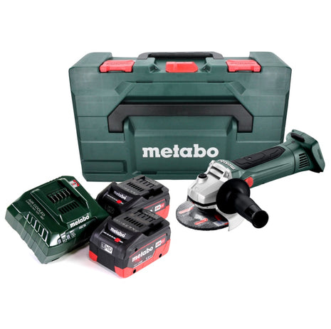 Meuleuse d'angle sur batterie Metabo W 18 LTX 125 18 V 125 mm + 2x batteries 5,5 Ah + chargeur + métaBOX