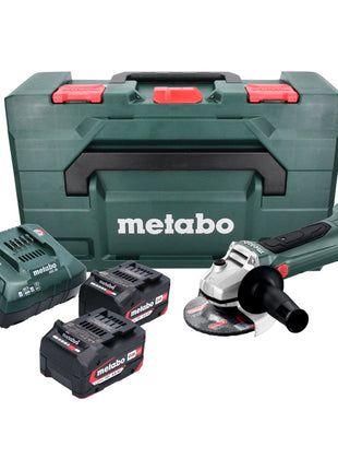 Metabo W 18 LTX 125 Meuleuse d'angle sans fil 18 V 125 mm (602174610) + 2x Batteries 4,0 Ah + Chargeur + Coffret metaBOX