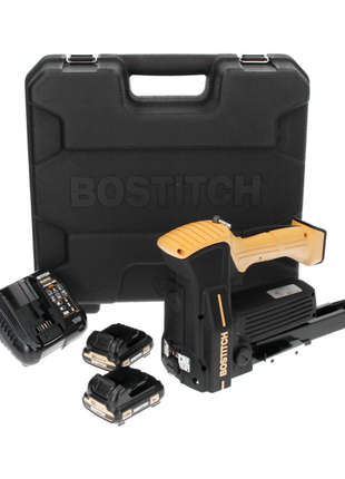 Bostitch DSA-3519-E 10,8 V Akku Kartonverschlusshefter Karton Tacker + 2x Akku 2,0 Ah + Ladegerät + Koffer