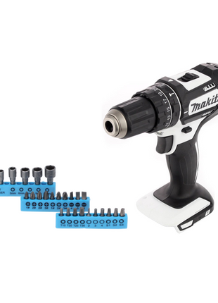 Makita DHP 482 ZW Perceuse-visseuse à percussion sans fil 18 V 62 Nm + Jeu d'embouts de 26 pièces - sans batterie, sans chargeur