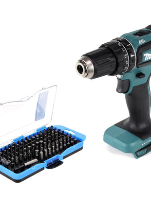 Makita DHP 485 Z Perceuse-visseuse à percussion sans fil 18 V 50 Nm Brushless + Jeu d'embouts 100 pièces - sans batterie, sans chargeur