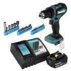 Makita DDF 485 RF1 Akku Bohrschrauber 18 V 50 Nm Brushless + 1x Akku 3,0 Ah + Ladegerät + 26 tlg. Bit Steckschlüssel Set