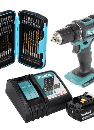 Makita DDF 482 RF1 perceuse-visseuse sans fil 18 V 62 Nm + 1 batterie 3,0 Ah + chargeur + jeu de 40 forets