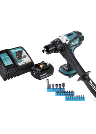 Makita DDF 458 RF1 perceuse-visseuse sans fil 18 V 91 Nm + 1x batterie 3,0 Ah + chargeur + jeu d'embouts 26 pièces