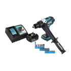 Makita DDF 458 RF1 Akku Bohrschrauber 18 V 91 Nm + 1x Akku 3,0 Ah + Ladegerät + 26 tlg. Bit Set