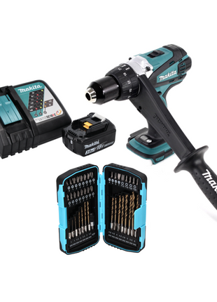 Makita DDF 458 RF1 perceuse-visseuse sans fil 18 V 91 Nm + 1 batterie 3,0 Ah + chargeur + jeu de 40 forets